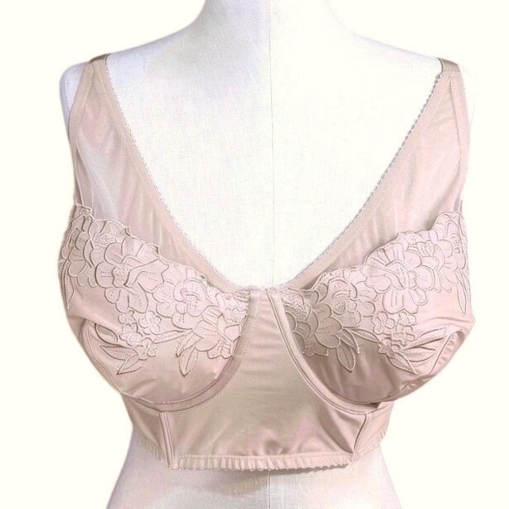 Torrid Curve 3X Pink Floral Embroidery Bralette Lace Underwire Mesh Bra Coquette
